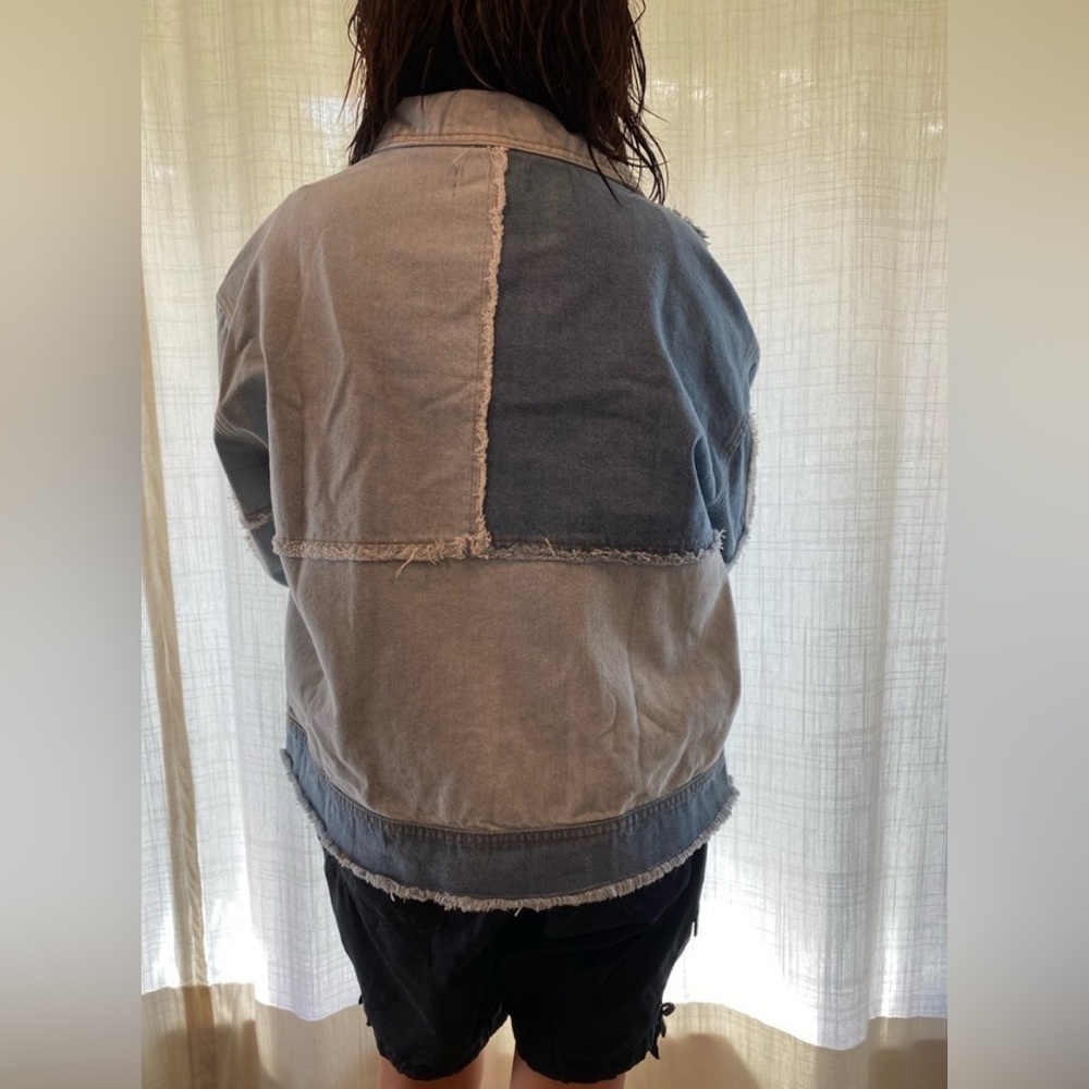 Women’s Denim Patchwork Jean Jacket Medium - image 4